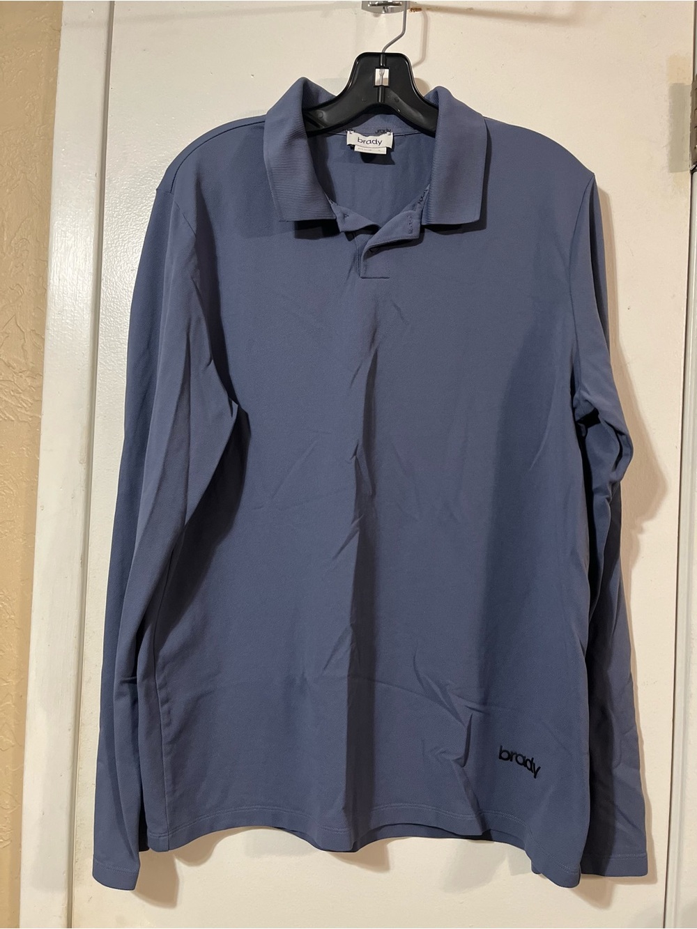 Brady Brand New Men's L Long Sleeve Polo Shirt - Slate Blue